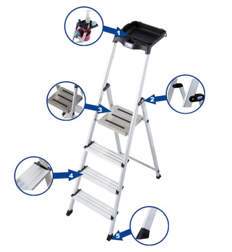 Лестница KRAUSE SECURY MultiGrip 1x4 2,85м 126528