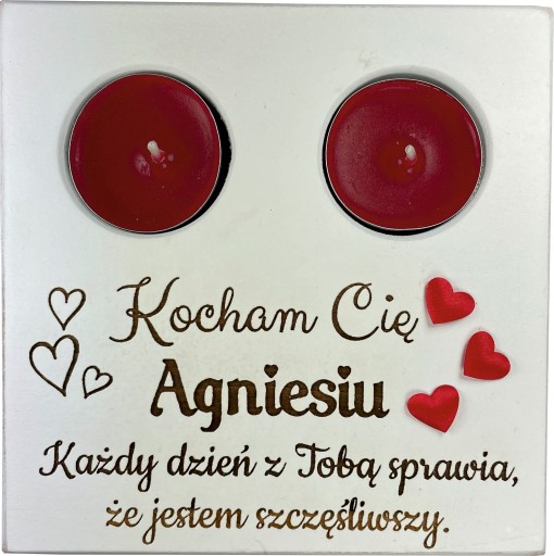ŚWIECZNIK TEALIGHT WALENTYNKI PREZENT DZIEWCZYNY