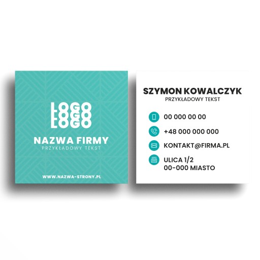 Визитки квадратные, зеленые, 350г, дизайнерские, 500 шт.