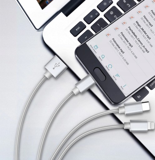 КАБЕЛЬ ДЛЯ ЗАРЯДКИ 3в1 для IPHONE MICRO USB TYPE-C