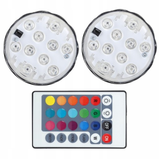 СВЕТИЛЬНИК ДЛЯ ПОДВОДНОГО БАССЕЙНА LED IP68 RGB 2 шт.
