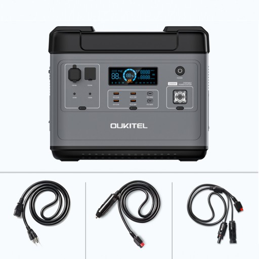 ПОРТАТИВНАЯ ЭЛЕКТРОСТАНЦИЯ 625000 мАч, 2000 Вт, ИБП-ГЕНЕРАТОР PD100W OUKITEL P2001E