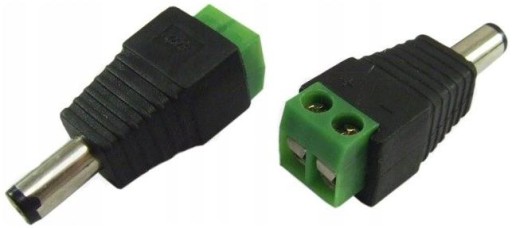 Wtyk DC 2,1/5,5mm z zaciskami skręcanymi