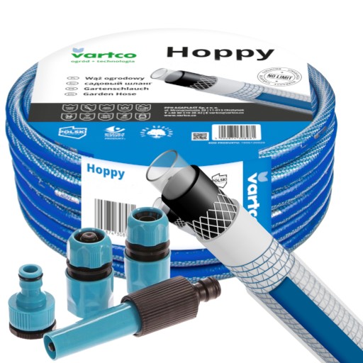 WĄŻ OGRODOWY 6-WARSTWOWY 36BAR 1/2'''' 20M + ZESTAW KOŃCÓWEK PRODUKT POLSKI
