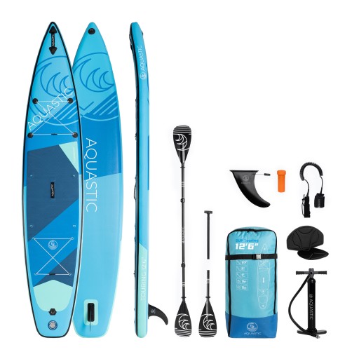 Доска AQUASTIC Touring SUP 12 футов 6 дюймов, 2024 г., синяя, 380 см, противоскользящая