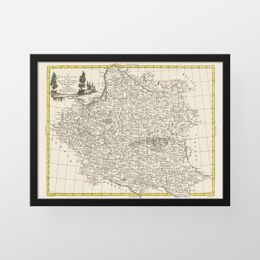 Stara mapa - Polska - Zannoni - 1782 - 70x50