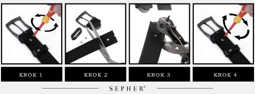 Pasek skórzany SEPHER Classic 4cm J. CZERWONY | 85
