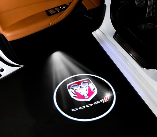 НАБОР 2x СВЕТОДИОДНЫЙ ПРОЕКТОР С ЛОГОТИПОМ DODGE, ГОЛОГРАММА, ЭМБЛЕМА HD, ЛАМПА 12 В, ПРОЕКТОР