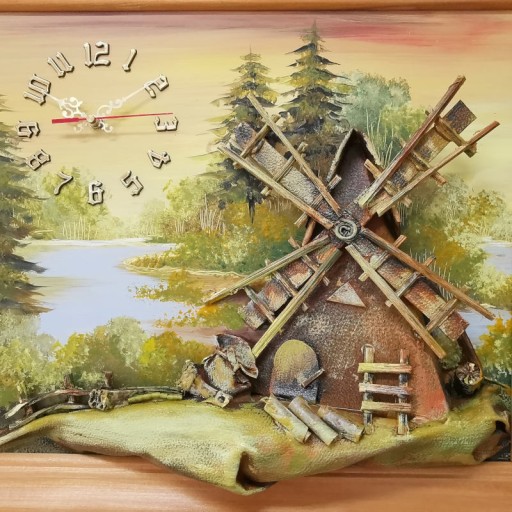 ЧАСЫ, 3D КОЖАНАЯ КАРТИНА, ПОДАРОК, НОВЫЕ