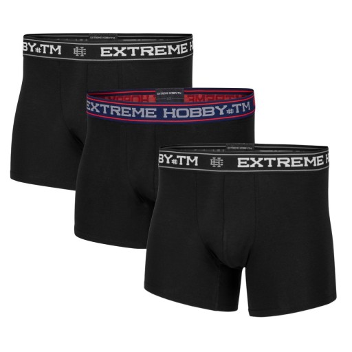 Мужские хлопковые трусы-боксеры EXTREME HOBBY EH, 3 шт., черные, 3XL
