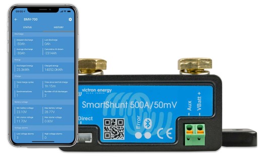 Victron Smart Shunt Аккумуляторный шунт 500А 50мВ