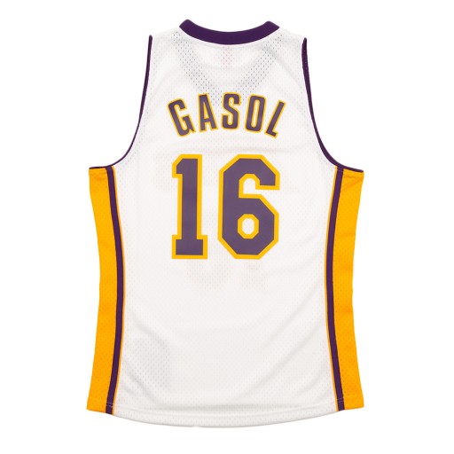 ФУТБОЛКА НБА MITCHELL&NESS БЕЛАЯ ДЖЕРСИ ЛОС ЛЕЙКЕРС 2008 ПАУ ГАЗОЛЬ L