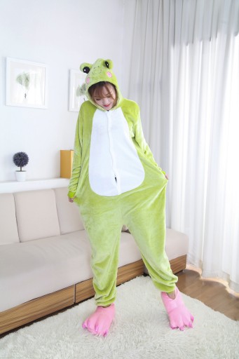 FROG Frog ПИЖАМА Кигуруми Комбинезон Маскарадное платье Женщины Мужчины M 155-164 см