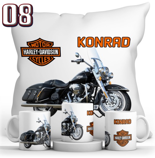 НАБОР HARLEY DAVIDSON КРУЖКА + ПОДУШКА + ИМЯ