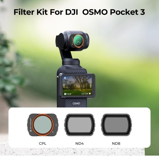 Zestaw filtrów polaryzacyjny CPL + ND4 + ND8 do DJI Osmo Pocket 3 K&F