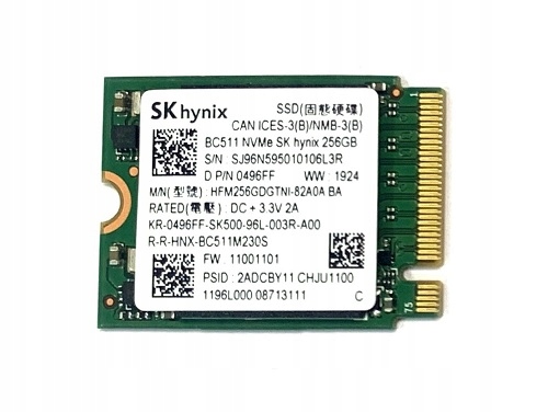 M.2 NVMe / твердотельный накопитель 2230 / 256 ГБ