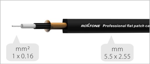 Патч-кабель для гитарных эффектов Jack 6,3 мм моно 10 см Roxtone FPJJ100L0001