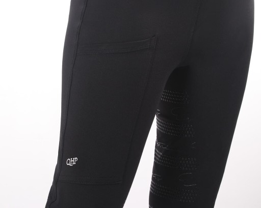 Молодежные леггинсы QHP Eden FullGrip черные 140