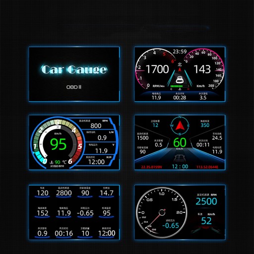 Универсальный GPS-OBD-спидометр с ЖК-дисплеем