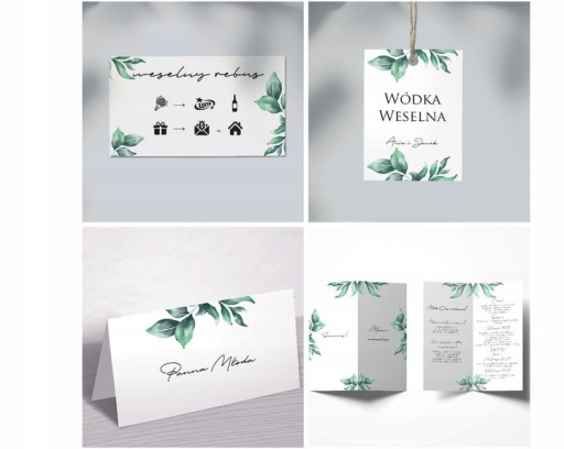Zestaw instax i 'ta świeca', karta na wesele A4