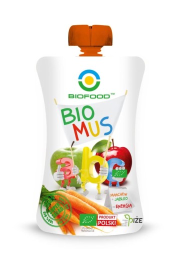 Мусс БИО яблочно-морковный, 90 г, Bio Food