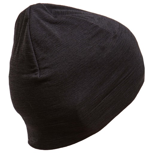 Шапка из мериносовой шерсти BRUBECK HM1018 чёрная L/XL