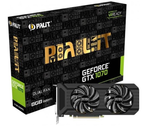 Видеокарта Palit GeForce GTX 1070 с двумя вентиляторами, 8 ГБ, GDDR5, 256 бит