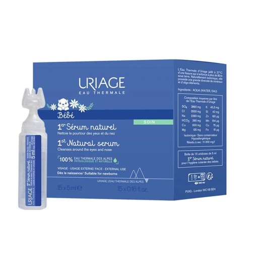 URIAGE Bebe 1st Natural Serum физиологическая очищающая сыворотка 15x5 мл P1