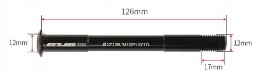 Sztywna oś piasty Przód GUB TZ07 12x126 M12(P.1,5)