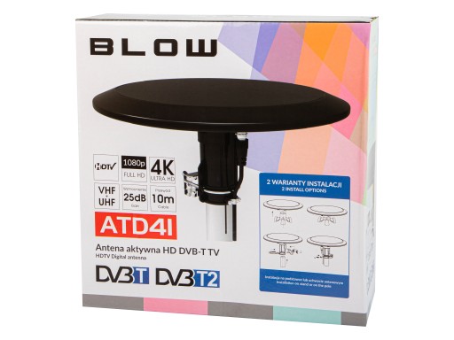 AKTYWNA ANTENA WEWNĘTRZNA ZEWNĘTRZNA 360 DOOKÓLNA DVB-T2 TV 4K DAB MUX-8