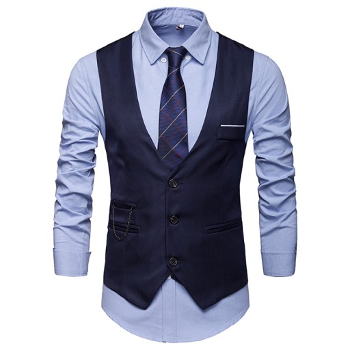 M/L KAMIZELKA MĘSKA ELEGANCKA KLASYCZNA SLIM FIT