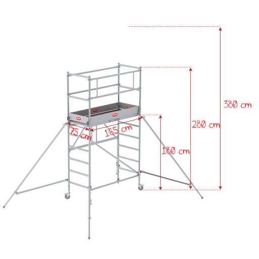Rusztowanie aluminiowe jezdne ALTREX 3.80m rob NEW