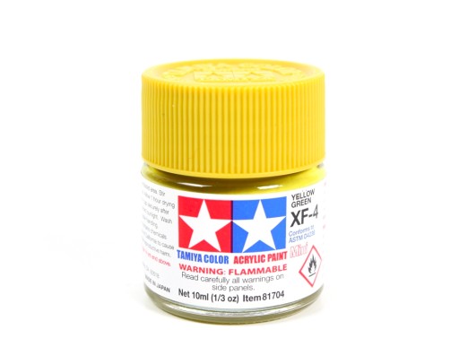 MODELARSKA FARBA AKRYLOWA ŻÓŁTA MATOWA TAMIYA 10ml XF-4 YELLOW-GREEN (M)