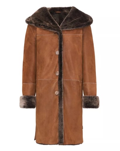 Damski naturalny kożuch London oversize 4XL