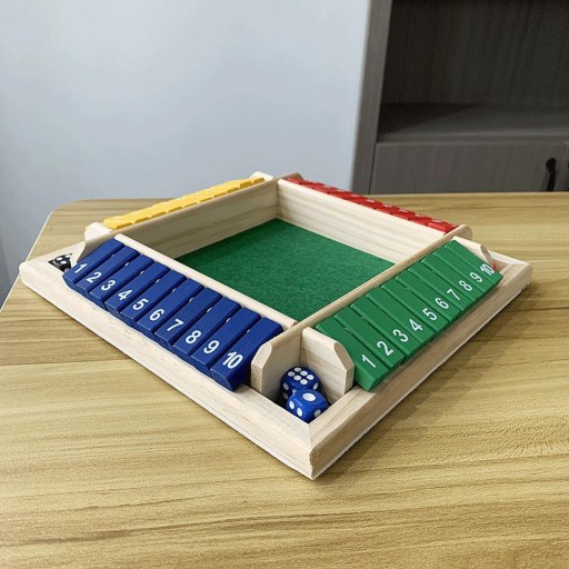 Shut The Box Dice 4-сторонняя настольная игра (игроки) для детей и взрослых, 4-сторонняя