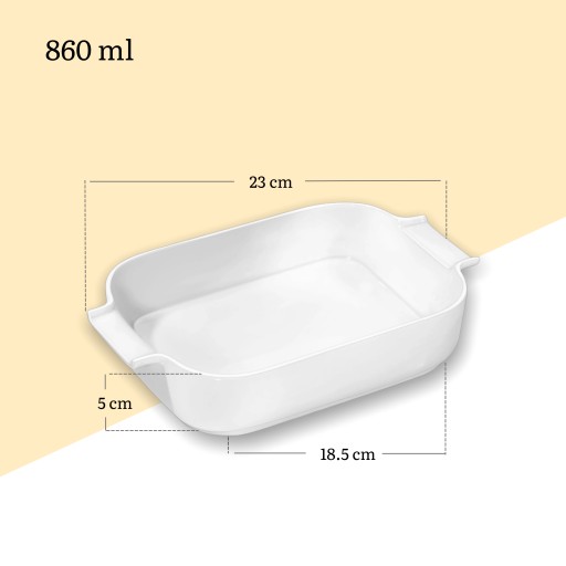 Wilmax жаростойкая ФАРФОРОВАЯ форма с ручками для запекания, 860 мл