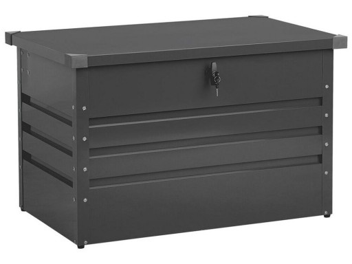 Skrzynia ogrodowa metalowa 300 l ciemnoszara CEBROSA