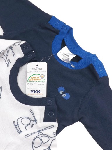 Детские комбинезоны, 2 шт., хлопок, кнопки 56 YKK.