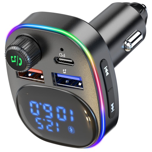 АВТОМОБИЛЬНЫЙ FM-ПЕРЕДАТЧИК BLUETOOTH БЫСТРОЕ ЗАРЯДНОЕ УСТРОЙСТВО USB USB-C AUX