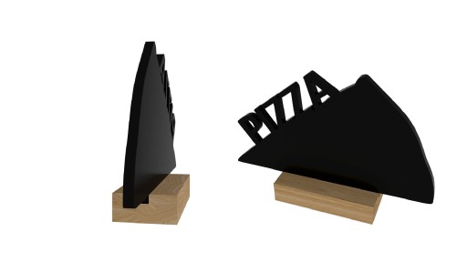 Tabliczka kredowa czarna PIZZA - zestaw 4 sztuk