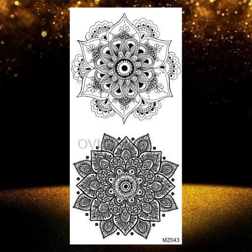 Indian Black Henna Temporary Tattoos For Women Mandala Flower DreamCatcher