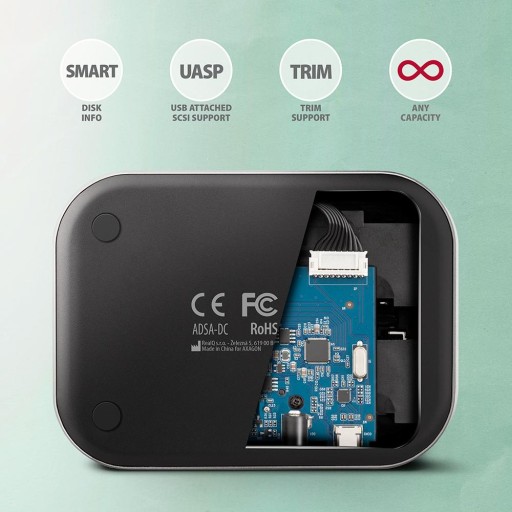 Док-станция USB-C 3.2 Gen1 для 2 твердотельных/жестких дисков SATA 6 Гбит/с 2,5 дюйма с функцией клонирования