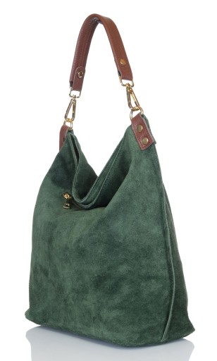 VERA PELLE Итальянская замшевая зеленая сумка BAG Натуральная кожа ZJ15