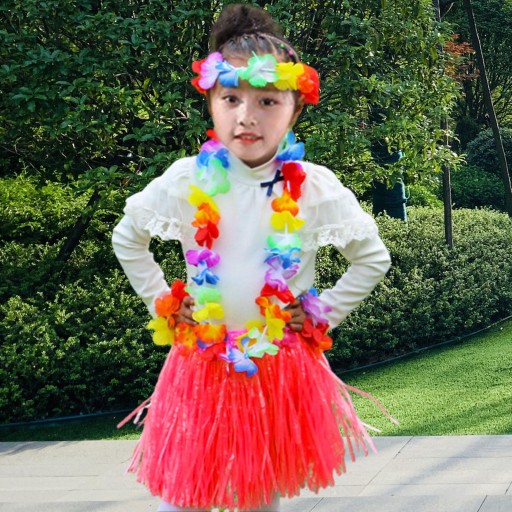 5x Spódnica Hawajska Luau Spódnice Taneczne Naszyjnik i Opaska Spódnica Dłu