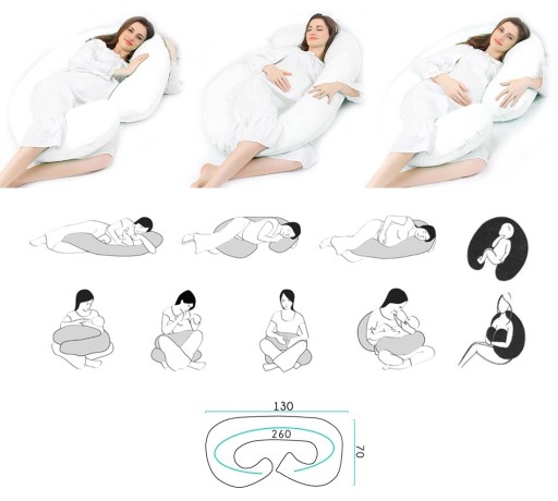БОЛЬШАЯ ПОДУШКА ДЛЯ БЕРЕМЕННЫХ, ДЛЯ МАТЕРИАЛОВ C LARGE W42