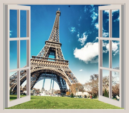 3D ФОТО ОБОИ вид из ОКНА, луг, поляна, лес, солнце