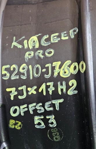 KIA Ceed III Proceed GT Line Алюминиевый диск 7Jx1 OFFSET 53 52910-J7600