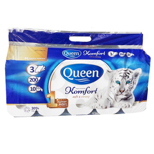 ТУАЛЕТНАЯ БУМАГА QUEEN COMFORT 40 РОЛИКОВ, 3 СЛОЯ