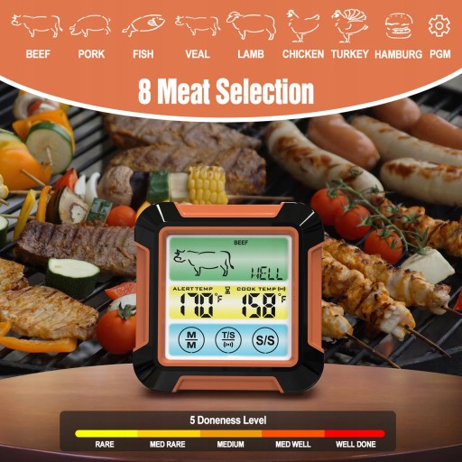 Цифровой термометр для мяса с длинным щупом для приготовления пищи