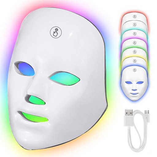 Светодиодная маска для лица 7 цветов LED PHOTON LIGHT терапия